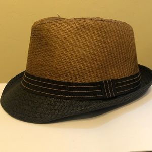 Black/Tan Fedora Hat.